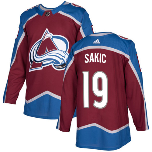 Adidas Avalanche #19 Joe Sakic Burgundy Home Authentic Stitched Youth NHL Jersey - Click Image to Close
